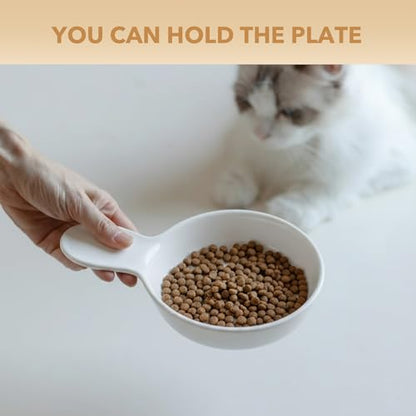 Havniva Ceramic Cat Bowl Whisker Friendly 5.5” Cat Dishes Shallow Cat Food Bowl Anti-Slip Pet Water Bowls for Indoor Cats, Wide Cat Food Dish Prevent Whisker Fatigue (3 Pack) - color: White - C