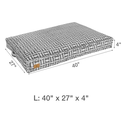 Dog Bed with Easy-Grip Handle - Shredded Memory Foam Pet Bed, Removable & Machine Washable Cover, Non-Slip Bottom, Choose from Cooling Linen or Warm Flannel Style for Dogs & Cats(Large - size: Large
