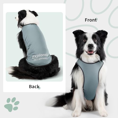 Dog Shirt, Cooling Vest Lightweight Breathable, Dog T-Shirts All-Season UV Protection Pet Clothes Quick Dry Soft Stretchy Pet Shirt Vest for Small Medium Large Dogs (Misty Glade 1PC, Medium) - color: Misty Glade, size: Medium (24-35lbs)