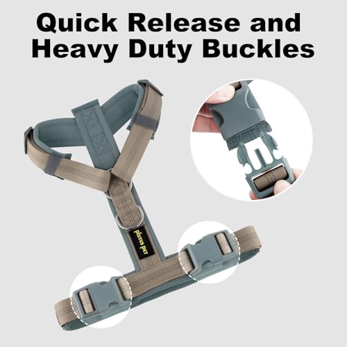 Plutus Pet No Pull Dog Harness, Adjustable Nylon Harness with Soft Padding, Reflective and Heavy Duty Dog Harness for Small, Medium, Large Dogs(Beige, S) - color: Beige, size: S