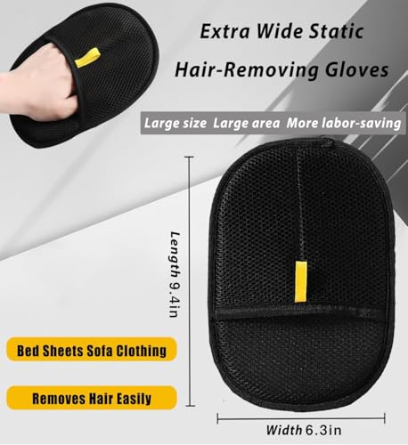 2 PCS Pet Hair Removal Glove for Dogs Cats, Thickened Washable Reusable Grooming Mitt Remover Gentle Massage Deshedding for Short Long Hairs 2025 New
