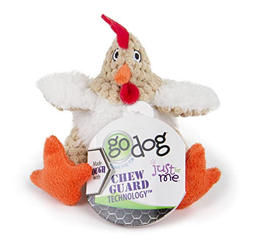 goDog Checkers Just For Me Fat Rooster Squeaky Plush Dog Toy, Chew Guard Technology - White, Mini - color: Checkers - Fat Rooster (White), size: Mini