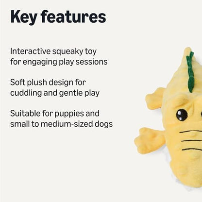Amazon Basics Monkey and Alligator Interactive Dog Squeak Plush Toys for Puppies, Small and Medium Dogs, 2-Pack - style: Dog plush toy