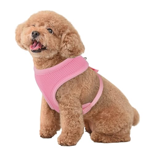 MoNiBloom Dog Harness for Small Sized Dog, Soft Puppy Padded Vest for Walking, Running, Training - Pink, S - color: Pink, size: S