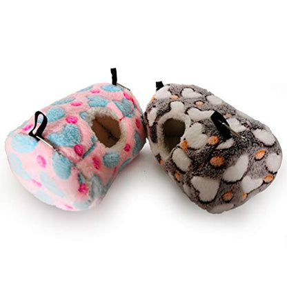 Litewoo Sugar Glider Sleeping Pouch Small Animal Hammock, Hanging Bed Warm Cotton Nest for Rat Hamster Gerbil Sugar Glider Chinchilla Squirrel Guinea Pig (Coffee) - color: Coffee