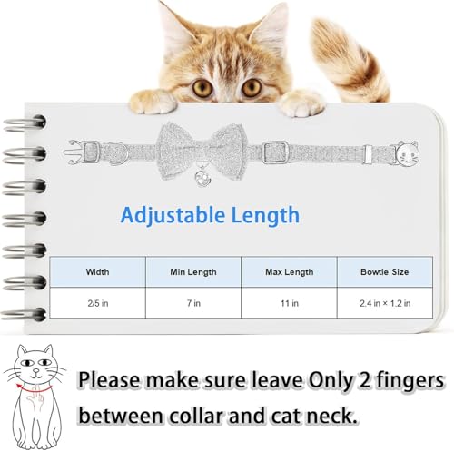 Cat Collar Breakaway, HYQHYX Floral Kitten Collar with Bell, Cute Cat Collar with Bow for Girl Boy Removable Bowtie (Pink + Green) - color: Pink + Green