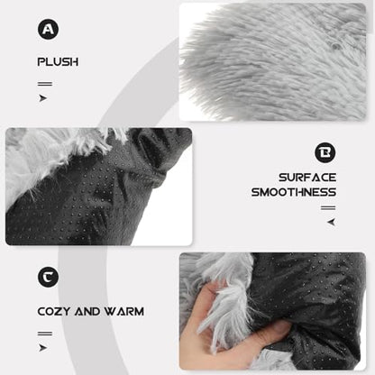 SUPVOX Plush Cat Sleeping Mat and Dog Pad Warm Long Velvet Cushion for Small Dogs and Cats Indoor Comfortable Pet Bed Gray S Size Random Style