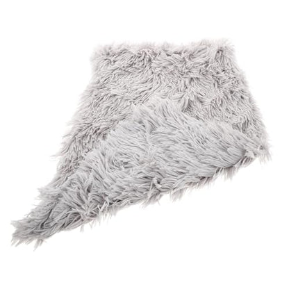 UKCOCO Pet Plush Mat Double-Layer Warm Pet Crate Cushion Fluffy Autumn Winter Soft Non-Slip Floor Sleeping Pad for Small Medium Large Dogs and Cats, Light Gray S