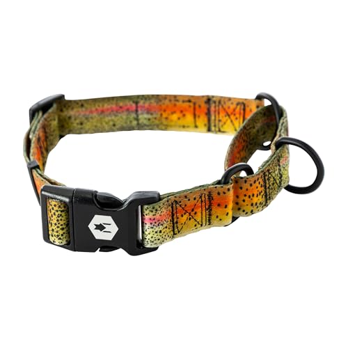 Wolfgang Heavy Duty Martingale Dog Collar with Quick Release Nylon Buckle for Walking & Training, CutBow Print, Medium - color: CutBow Print, size: Medium (1 Inch x 14-18 Inch)