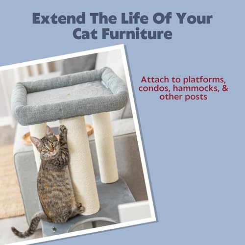 TRIXIE Replacement Sisal Post for Cat Scratching Posts, Backup Scratcher for Indoor Cat Furniture, Trees and Towers, 3.5 in x 19.7 in (9 cm x 50 cm) - size: 3.5 in x 19.7 in (9 x 50 cm)