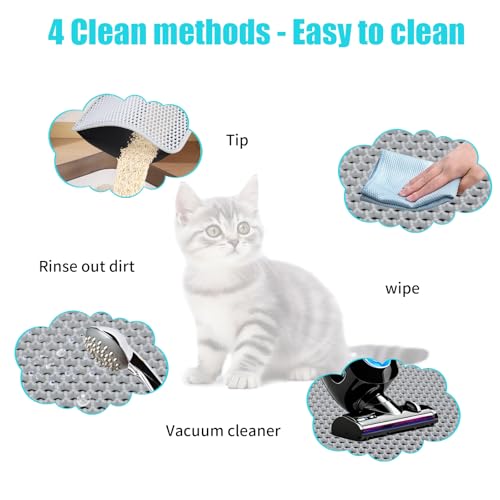 Cat Litter Mat, Kitty Litter Collector, Double Layered Honeycomb Design Waterproof, Anti Urine, Anti Slip, Easy to Clean, Limit Garbage (35"x24", Grey) - color: Gray, size: 24" x 35"