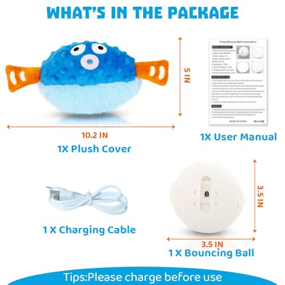 Interactive Dog Toys Rechargeable Moving Puppy Toys to Keep Them Busy, Touch Activated Puppy Toys, Puppy Dog Birthday Gifts, Electric Plush Entertainment Toy for Small & Medium Dogs - color: blue fish