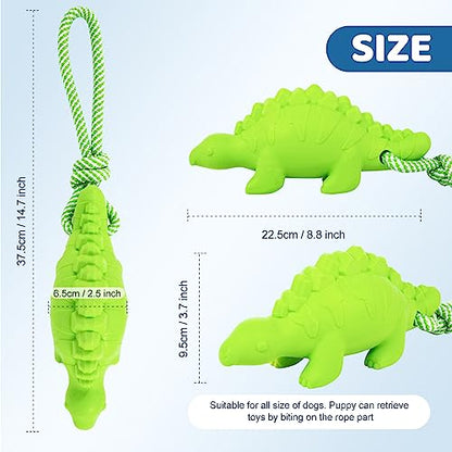 Dog Floating Toy, Dog Chew Toy for Aggressive Chewers, Pool Toy with Rope for Interactive Fetch & Play, Dog Beach Toy Set (Dinosaur) - style: Dinosaur