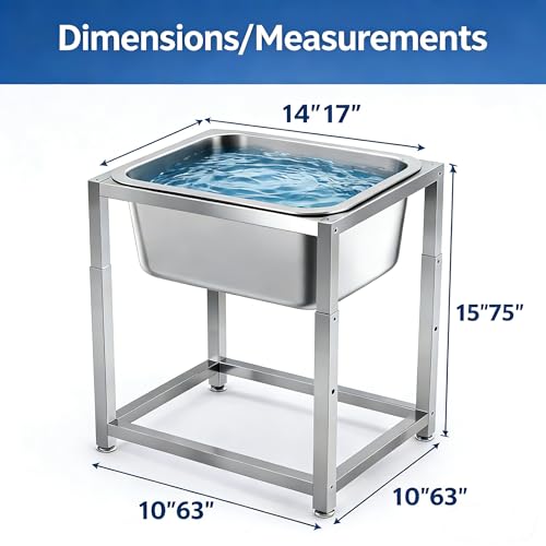 Elevated Dog Bowl Large Breed, 3 Gallons Stainless Steel Dog Bowls with Height Adjustable Raised Metal Stand 11.81'' - 15.75'' for Medium, Large Dogs and Gaint