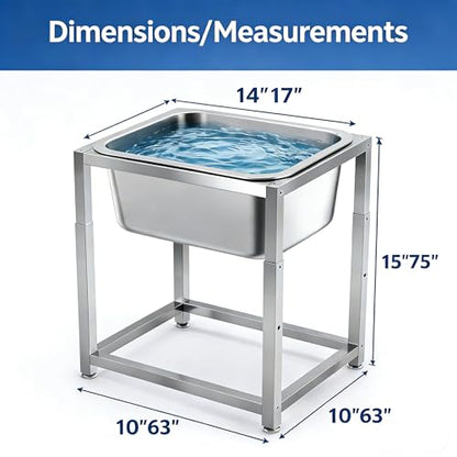 Elevated Dog Bowl Large Breed, 3 Gallons Stainless Steel Dog Bowls with Height Adjustable Raised Metal Stand 11.81'' - 15.75'' for Medium, Large Dogs and Gaint