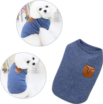 YAODHAOD 100% Cotton Summer Lightweight Pet T-Shirts - Soft Breathable Stretchy Dogs & Cats Tee Shirt - Minimalist Sleeveless Vest Dog Apparel (2pack) - Medium & Small Dog Clothes (S) - size: S