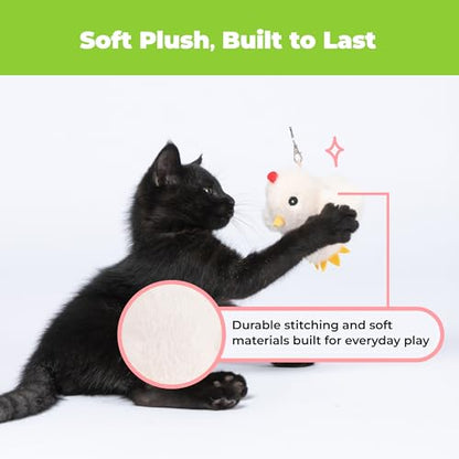 Catify Best Pet Supplies Flapping Duckling, Chick & Bird Cat Toy - Motion-Activated Wings, Realistic Chirps, Catnip-Infused Plush, USB-Rechargeable, Indoor Cats & Kittens, Self-Play Enrichment - Beige - color: Flapping Chick Beige