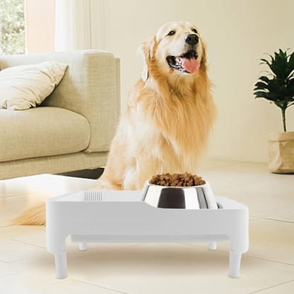 Elevated Pet Food Stand Adjustable Height - Ergonomic Cat & Dog Feeder Shelf with Storage Drawer | Compatible with Automatic Feeders, Protects Neck Health | Durable Snack Organizer for Treats & Food