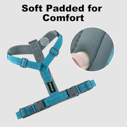 Plutus Pet No Pull Dog Harness, Adjustable Nylon Harness with Soft Padding, Reflective and Heavy Duty Dog Harness for Small, Medium, Large Dogs(Cyan, XS) - color: Cyan, size: XS