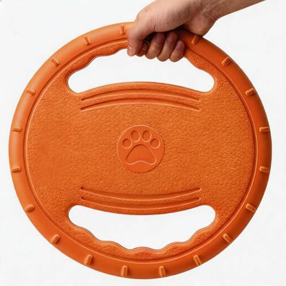 Dog Flying Disc, Durable Soft EVA Flying Ring for Aggressive Chewers, Interactive Fetch & Training Toy, Floats in Water, Safe on Teeth & Gums, Beach Pool Play (Orange) - color: Orange