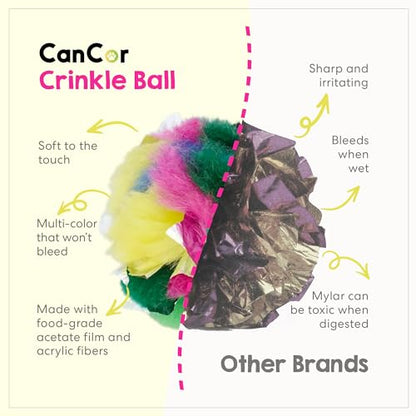 Crinkle Cat Toy Balls 50 Pack | Soft Cat Crinkle Toys for Indoor Cats & Kittens | Food-Grade Acetate Safer Than Mylar | Made in Canada - style: 50 Pack