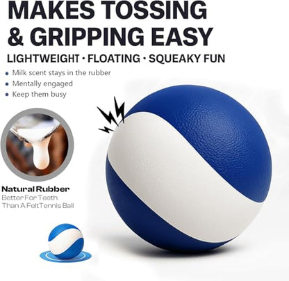 Squeaky Dog Toy – Durable Rubber Dog Ball for Medium & Large Dogs, Tough Interactive Fetch Toy for Chewers, Outdoor Training & Play Ball, Floating Water Play Gift.Ocean - color: Ocean