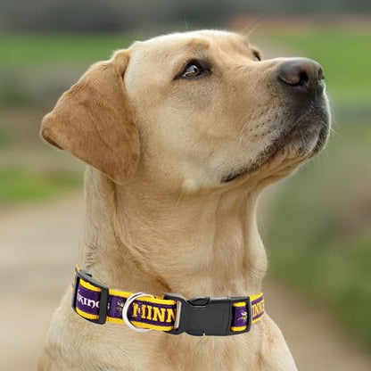 NFL Vikings Dog & Cat Collar - Medium, Shiny & Colorful, Licensed by The NFL - color: Minnesota Vikings, size: Medium