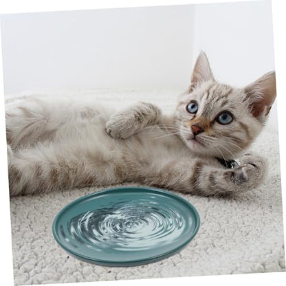 ORFOFE Ceramic Cat Bowl Green Household Pet Dish with Whisker-Friendly Design Smooth Surface Easy to Clean for Dry and Wet Food Indoor Cats