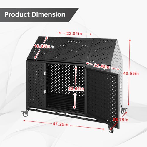 48" Heavy Duty Dog Crate Large Dog cage Strong Metal Dog Kennels and Crates for Large Dogs Top Open with 2 Doors 4 Lockable Wheels 2 Removable Trays - size: 48 inch - Metal Plate