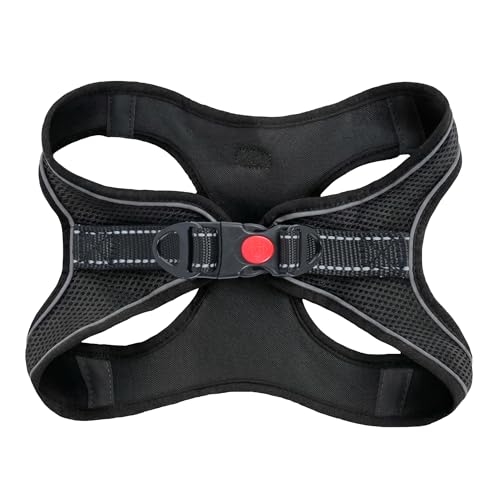 SMOUATOU All Weather Mesh Step in Vest Harness for Small and medidum Dogs and Cats, Adjustable Soft Padded Dog Vest with Easy Control Handle for Dogs Pets (Black, L) - color: Black, size: L