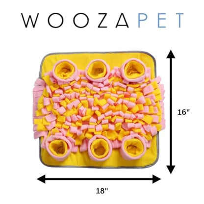 Snuffle Mat for Dogs, Boredom Buster Interactive Puzzle Feeding Mat, Encourages Natural Foraging Skills and Stress Relief Small/Medium/Large Dogs (Pink and Yellow) - color: Pink and Yellow