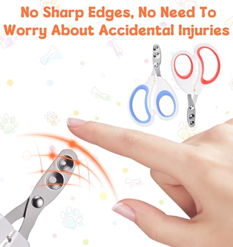 2 Pcs Cat Nail Clipper, Cat Claw Clippers with Guard for Cats Bearded Dragon Animal Claws Trimmer Ideal for Bearded Dragon Cats Rabbit, Non-slip Handle & Stainless Steel Blades, Safe & Easy to Use