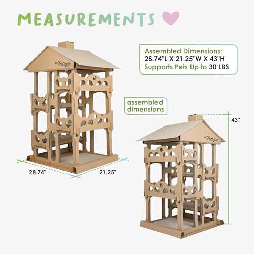 Petique Feline Chateau Cat House, Kraft, One Size (CH03010200) - style: Feline Chateau