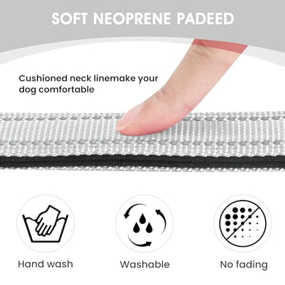 Reflective Dog Collar Padded with Soft Neoprene Breathable Quick Release Basic Dog Collars for Puppy Small Dogs Girl Boy Xs Silver - color: Silver, size: XS:width 5/8"neck 8-10.5"