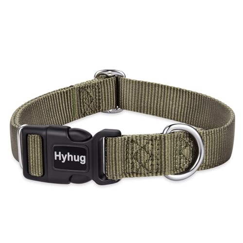 Small Dog Collar Quick-Release Green| Heavy-Duty Nylon Puppy Collar, Adjustable & Durable Pet Supplies for Boy & Girl Dogs (Small, Military Green) - color: Military Green, size: Small