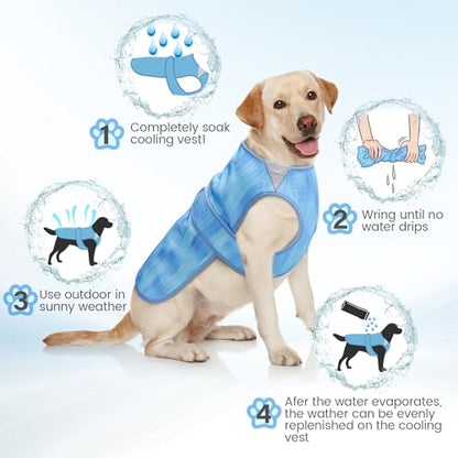 Summer Dog Cooling Vest - Lightweight Dog Cooling Jacket, Breathable Shirt for Walking, Outdoor Hunting Training and Camping (XXL) - size: XXL (Back Length 23-26.3 in)