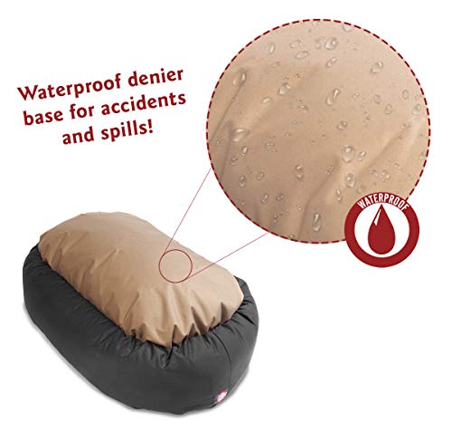 Majestic Pet Dog Bagel Calming Bed, 40x29x9in, Soft Round Pet Bed with Spine Support, Fluffy Donut Dog Bed, Large, Gray - color: Gray