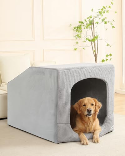 Indoor Dog House for Extra Large Medium Small Sized Dogs - Dog Tent with Washable Removable Cover, Pet Orthopedic Dog Cave Bed Egg-Crate Foam Cushion, Inside Dog House Large Space(XXL) - size: XX-Large (42"L x 30"W x 30"Th)