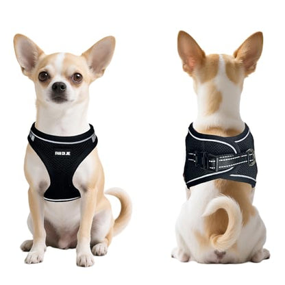 Dog Harness and Leash Set, No Pull Soft Mesh Pet Harness -in Puppy Pet Vest Harnesses for XS,Small,Medium Dogs and Cats Black-XS - color: Black, size: XS (Chest: 12.5-14")