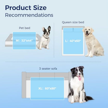 Rywell Cooling Blanket for Dogs, Large Dog Cooling Mat Q-Max>0.5, Durable&Versatile with Cooling&Soft Surfaces for All Seasons,Waterproof Protect Sofa Bed,32 * 44IN Washable Dog Blanket - size: 44*32IN