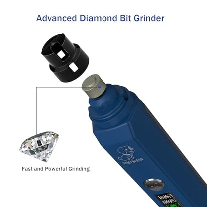 Silent Groom Pro Nail Grinder, Dog Nail Trimmers with 2-Speed, 2 LED Lights, 2 Grinding Wheels, USB Rechargable Dog Nail Grinder, Blue