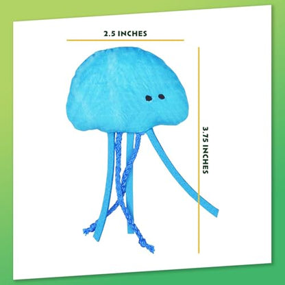 Jellyfish and Crab Toy Bundle | ZOOMIE Refillable Jellyfish and Crab Plush Catnip Toys | High Potency Hand Harvested Fresh Catnip | Soft Plush for Engaging Play - color: Jelly Fish & Crab