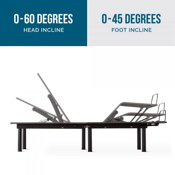 Lucid L150 Adjustable Base – Bed Frame with Head and Foot Incline – Wireless Remote Control – Premium Quiet Motor, Queen size - size: Queen, style: L150