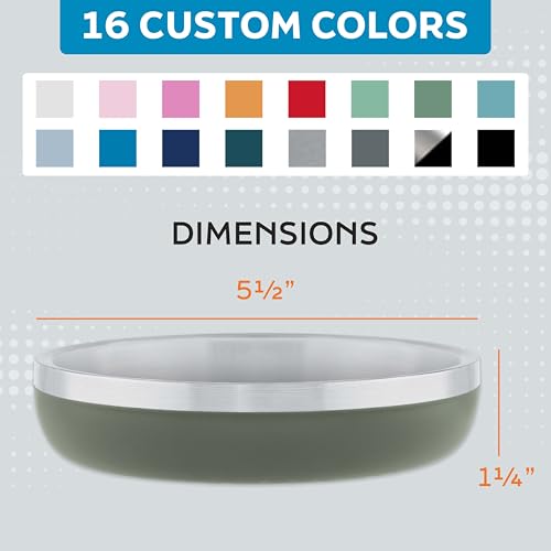 Master Pet Supply Stainless Steel Cat Bowls - 9 oz Heavy Duty - Camo Patrol, Double Wall Extra-Thick Insulated, Non-Slip Pet Water Bowl for Cats & Pets, Anti Rust Metal, Dishwasher Safe - color: Camo Patrol