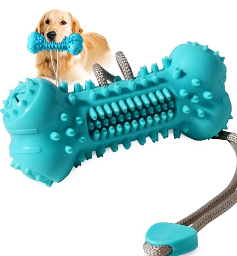 Dog Chew Toy for Aggressive Chewers, Durable Dental Cleaning Treat Toy, Food Dispensing Interactive Toy for Small, Medium & Large Dogs, Teeth Cleaning, Keep Busy, Tough Natural Rubber (Green) - color: Green