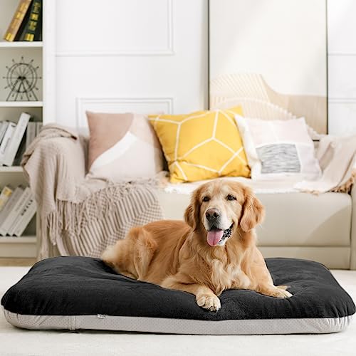 Super Soft Large Dog Bed Orthopedic Pet Beds 30 Inch Washable Anti Slip Dog Sleeping Mattress with Removable Cover, Dark Grey M - color: Dark Grey, size: 32.0"L x 24.0"W x 3.0"Th