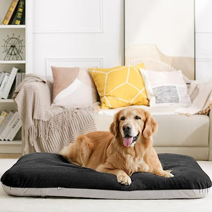 Super Soft Extra Large Dog Bed, 47 Inches Jumbo Orthopedic Foam Pet Beds with Anti Slip Bottom, Dog Sleeping Mattress with Removable and Washable Cover, Dark Grey XL - color: Dark Grey, size: 47.0"L x 39.0"W x 5.0"Th