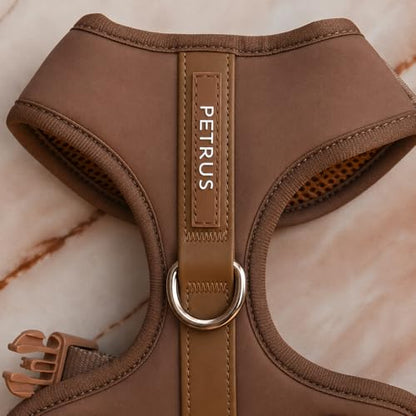 Premium No-Pull Dog Harness Soft Neoprene & Breathable Mesh Vest with Front & Back Clip D-Rings Adjustable Lightweight Walking Harness for Puppies, Small & Medium Dogs (Bronze Brown Gold, XXS) - color: Bronze Brown Gold, size: XXS: Neck=9.1-13'', Chest=10