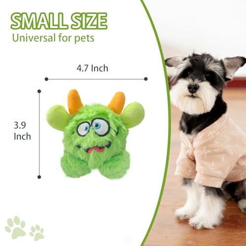 Plush Squeaky Dog Toy Ball, Dental Care, Skin-Friendly and Soft and Relieve Stress,Dog Training Interactive Pet Cute Plush Fashionable Toy Ball (Green,Small) - color: Green, size: Small