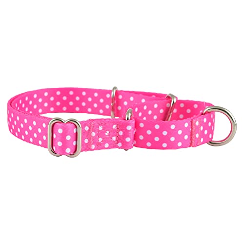 Martingale Collar for Dogs, No Slip Puppy Training for Boy or Girl, Small or Large Dogs, Cute Flower, Pink, American Flag Patterns (Small, Pink Polka) - color: Pink Polka, size: Small